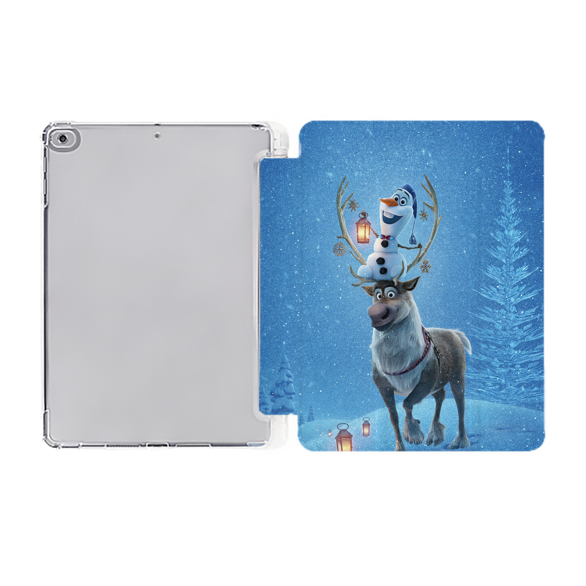 （画像用） アナと雪の女王 アンナ エルサ Frozen Anna Elsa IPad ケース ペン収納付き 三つ折りスタンド PUレザー×シリコン 対応機種9.5/10.5/10.9インチ